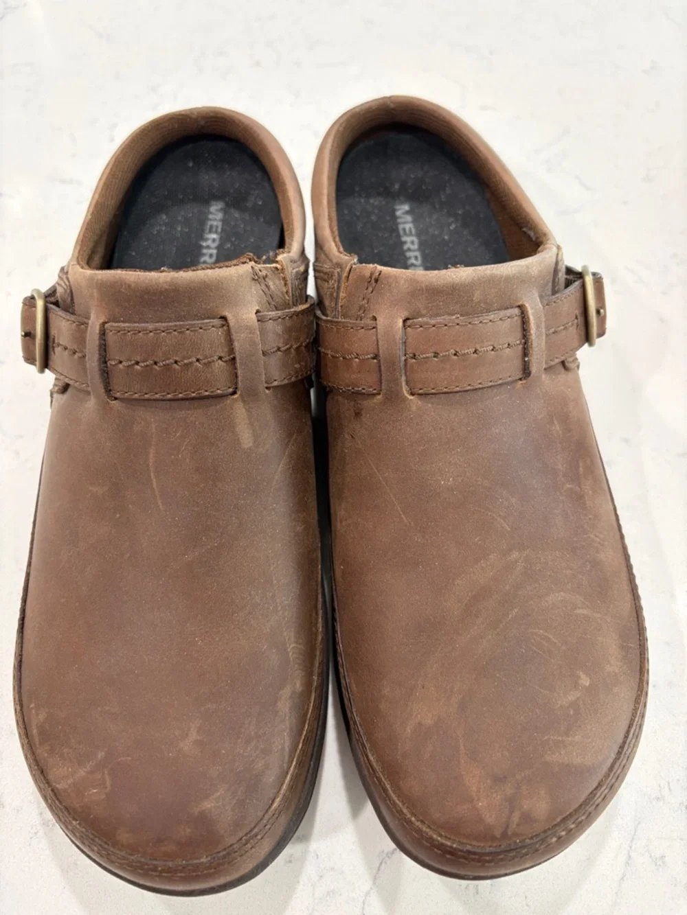 Merrell Women’s Brown Leather Slip-On’s - Picture 2 of 7